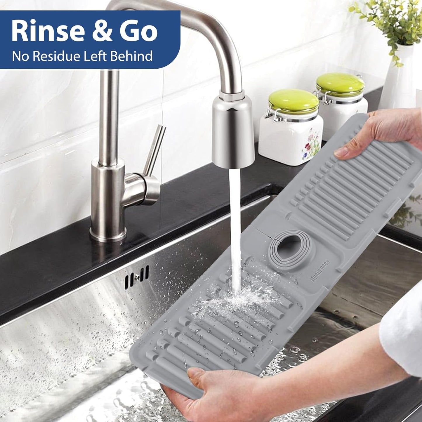 Silicone Sink Splash Guard – Self-Draining Water Catcher Mat