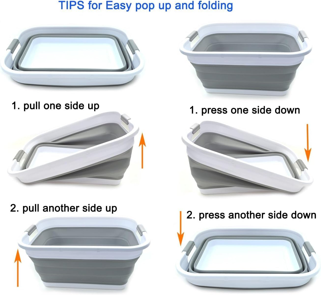 Collapsible Laundry Basket 41L | Foldable Storage Bin 015