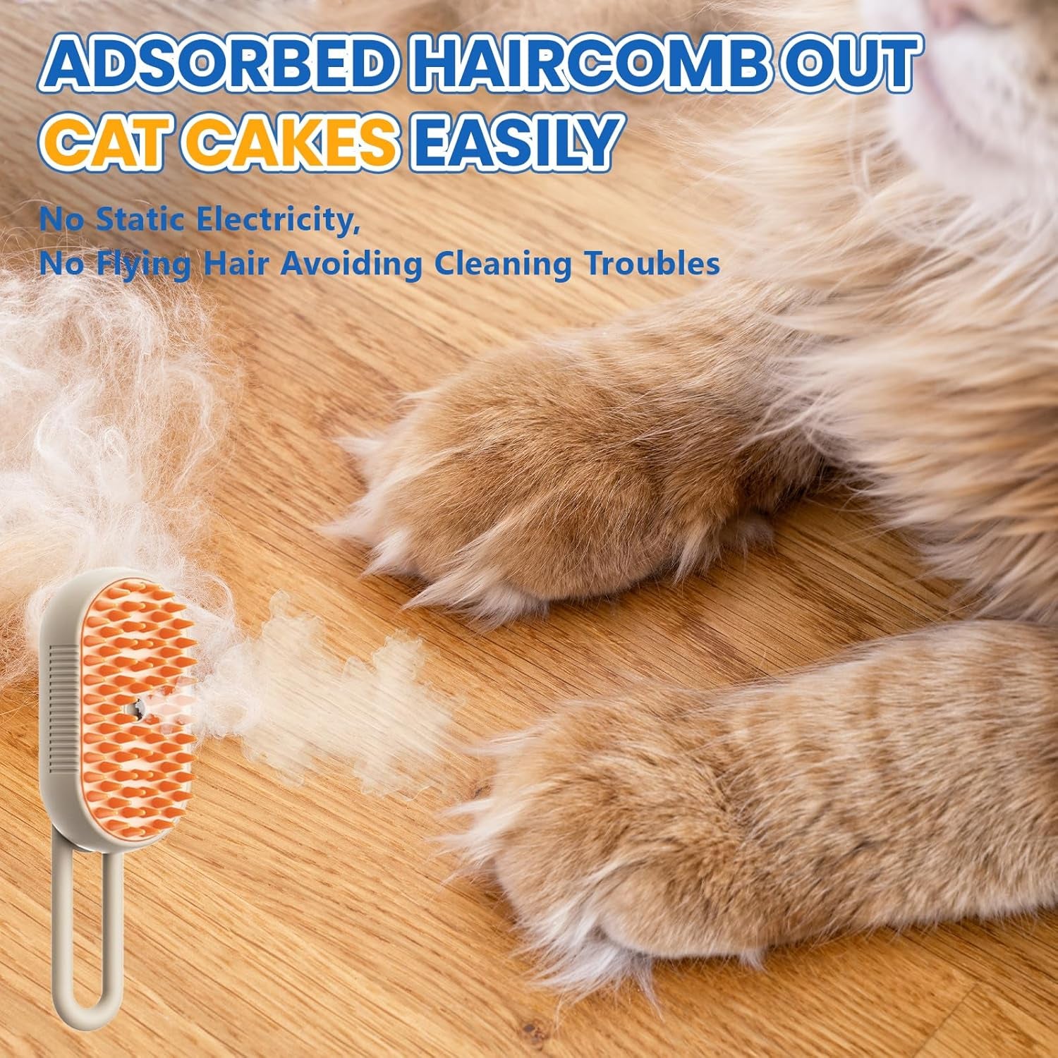 4 in 1 Cat Steam Brush – Rechargeable Pet Grooming Tool 004