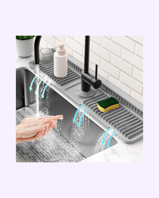 Silicone Sink Splash Guard – Self-Draining Water Catcher Mat