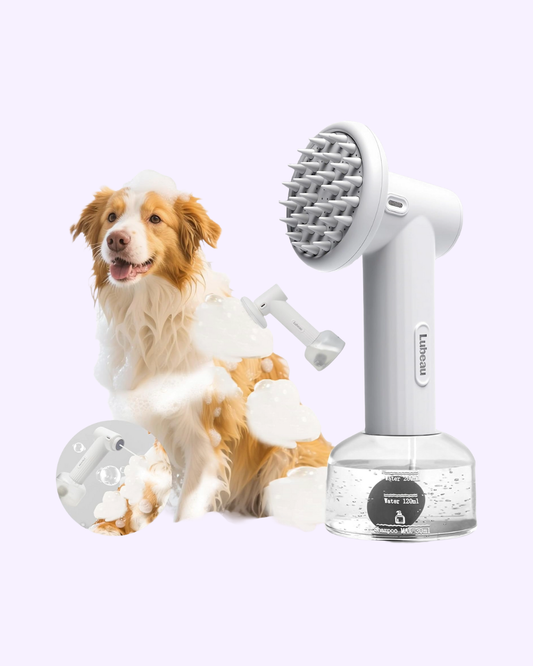 Electric Dog Shampoo Brush – Foaming Bath & Grooming Tool