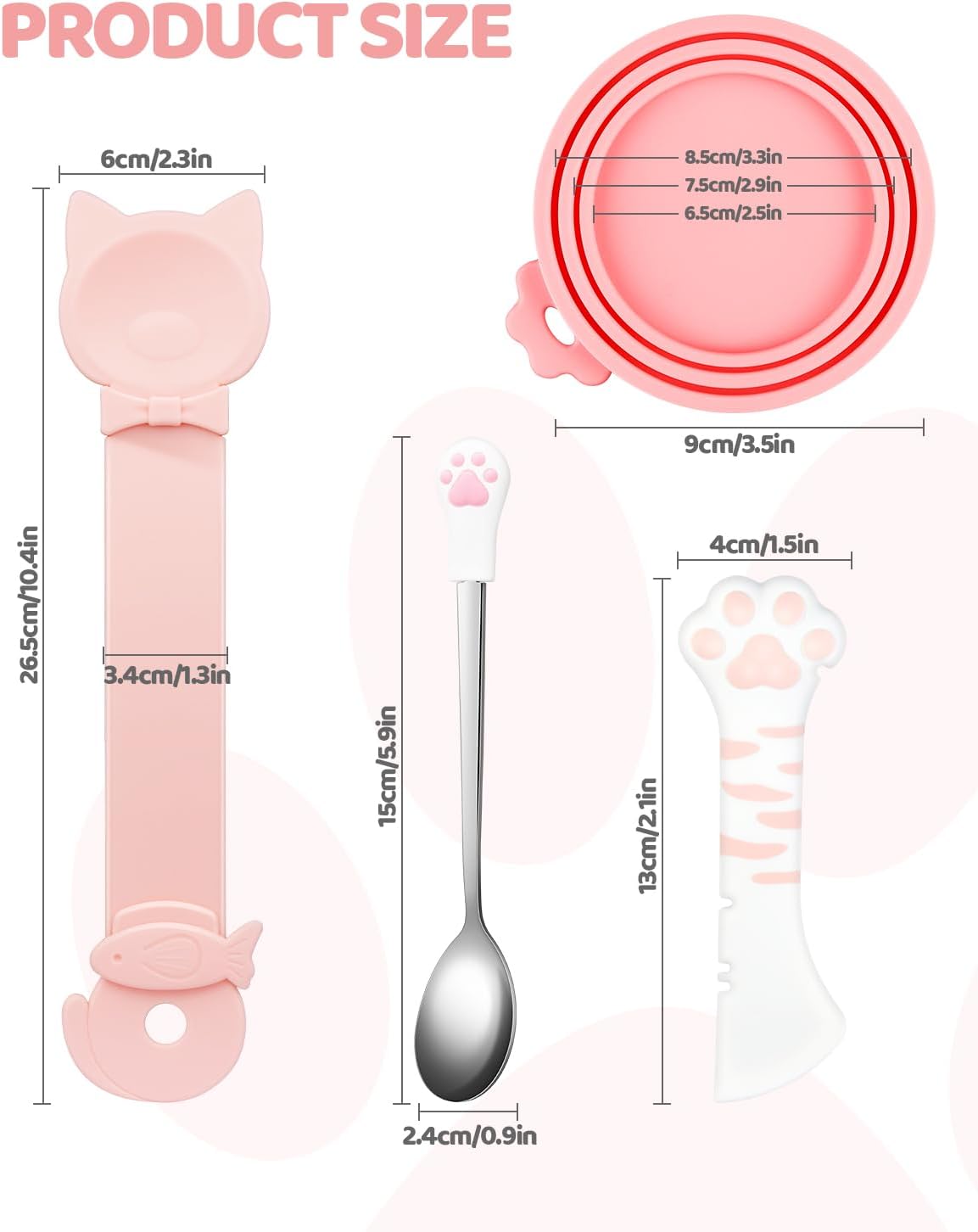 Cat Food Can Lids Set – Silicone Covers & Feeding Spoon