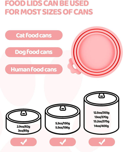 Cat Food Can Lids Set – Silicone Covers & Feeding Spoon