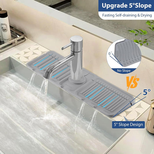 Silicone Sink Splash Guard – Self-Draining Water Catcher Mat