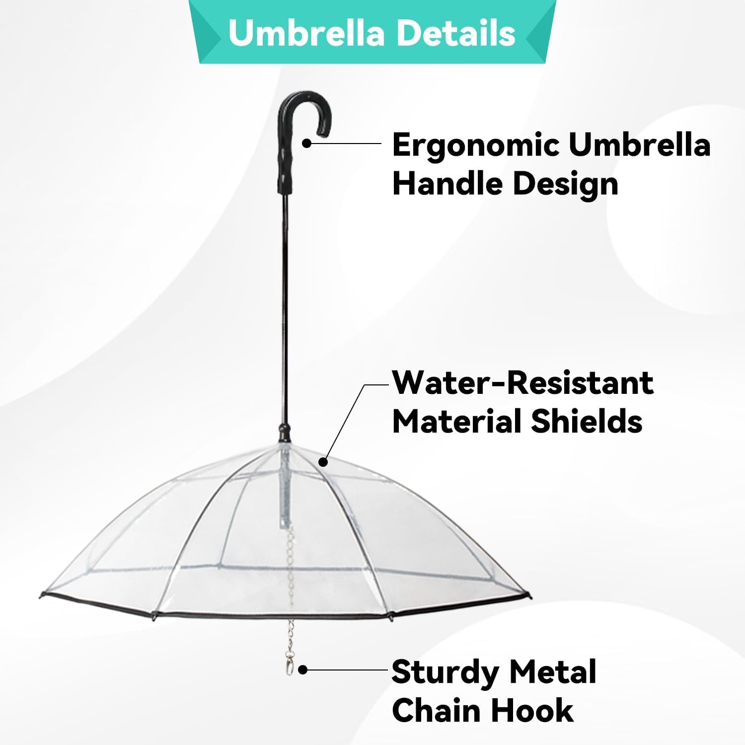 Dog Umbrella Leash – Clear Rain Shield for Small Dogs