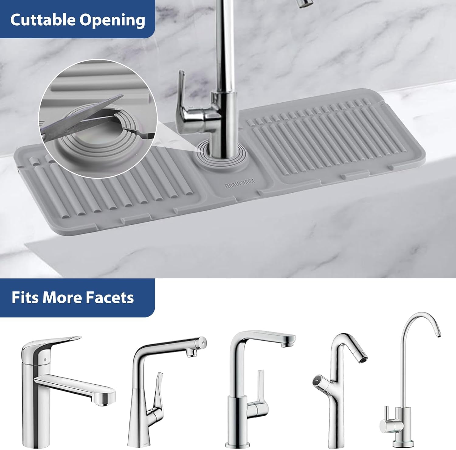Silicone Sink Splash Guard – Self-Draining Water Catcher Mat