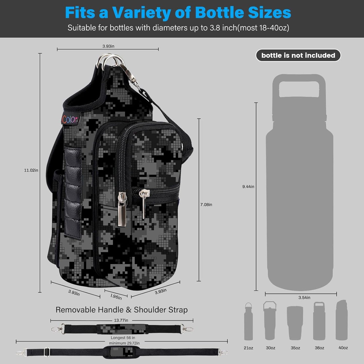 Magnetic Gym Bottle Bag | Water Carrier Holder 016