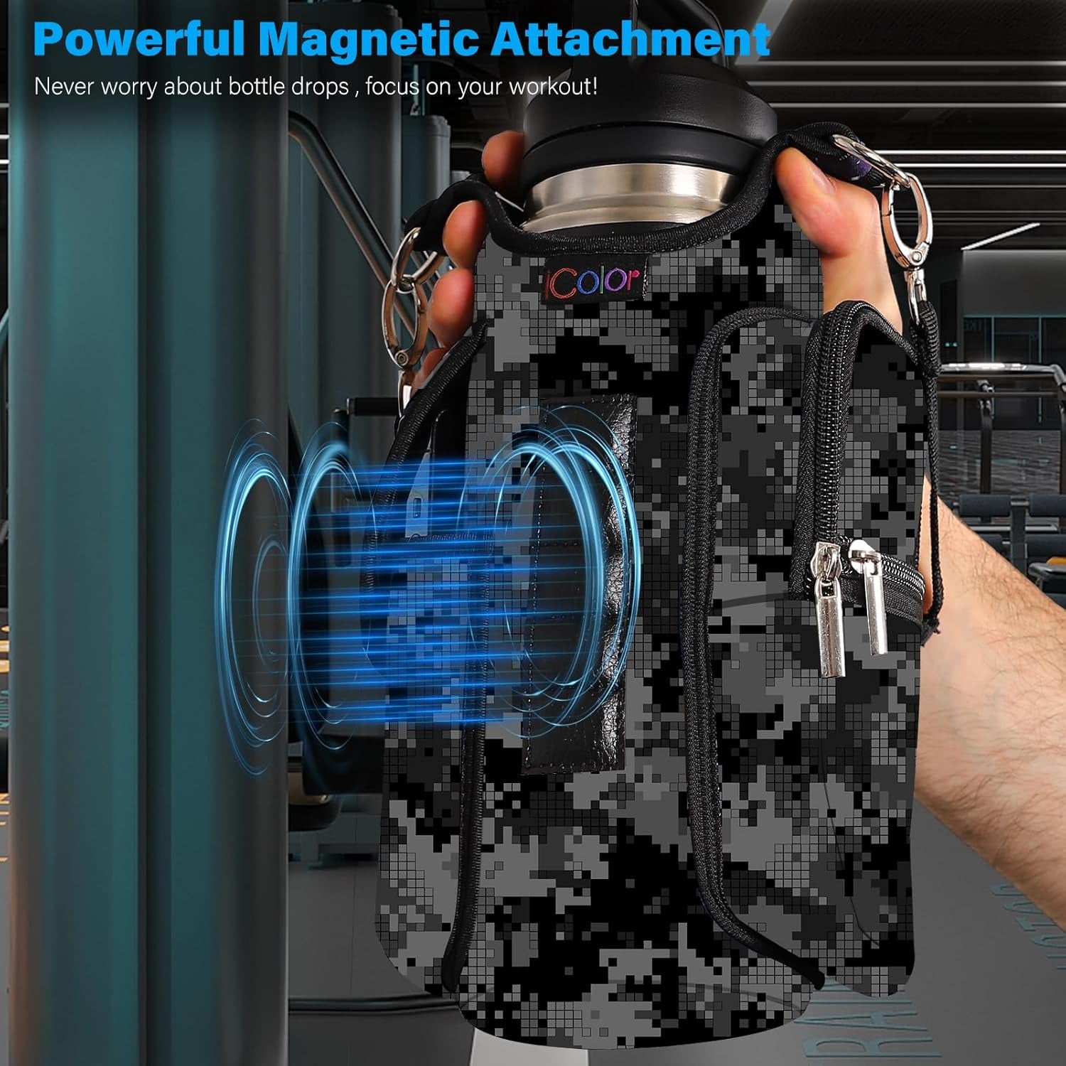 Magnetic Gym Bottle Bag | Water Carrier Holder 016